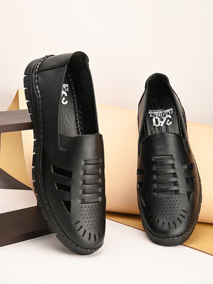 fashion victim Men Laser Cut Shoe-Style Sandals Top Sale Shoes