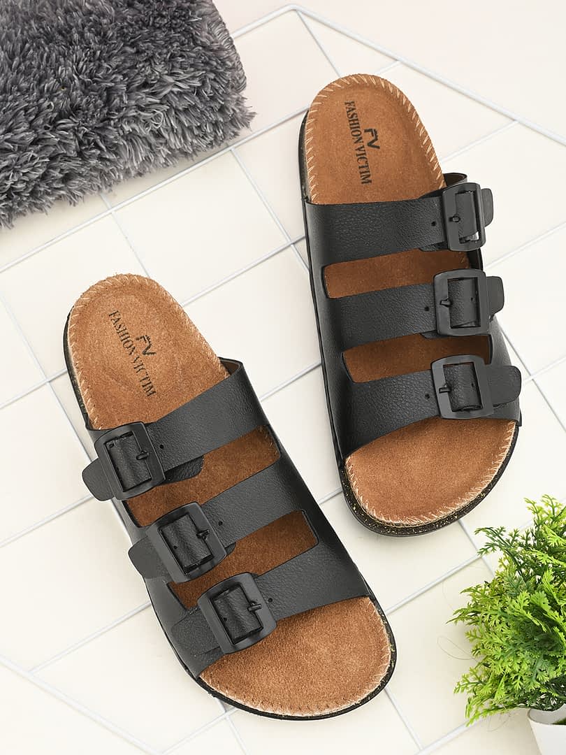 fashion victim Fashion Victim Men Stylish Leather Insole Slippers